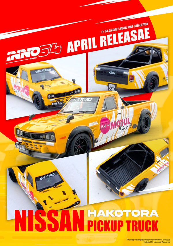 *PREORDER* INNO64 1/64 Nissan Hakotora Pick Up Truck "MOTUL" Livery