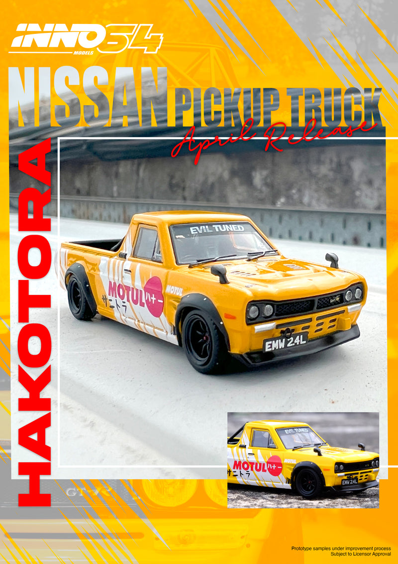 *PREORDER* INNO64 1/64 Nissan Hakotora Pick Up Truck "MOTUL" Livery