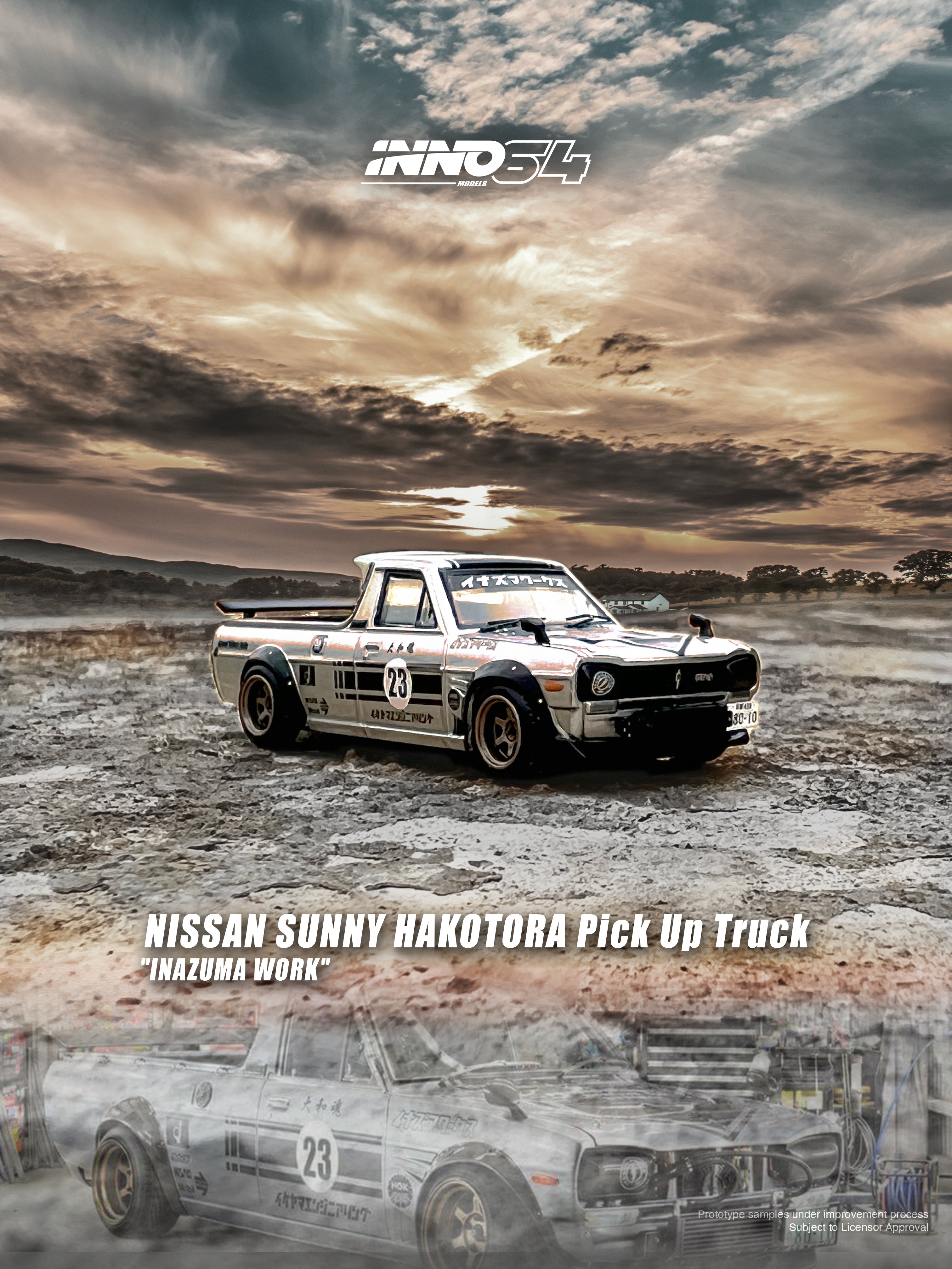 INNO64 1:64 Nissan Sunny Hakotora Pick Up Truck 