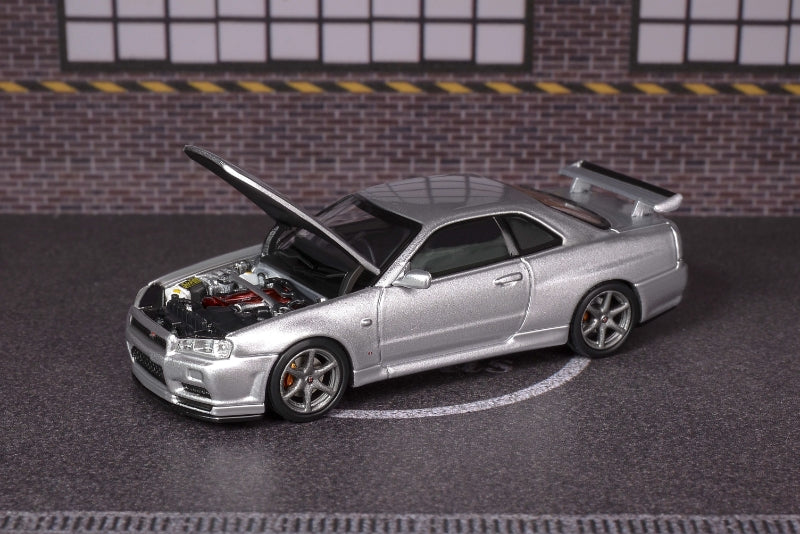 Nissan Skyline GT-R R34 シルバー Unboxing Pair of Nissan Skyline GT-R R34 V-Spec II Silver