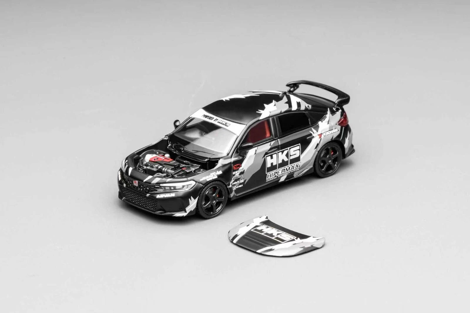 MotorHelix 1:64 Honda Civic Type-R (FL5) HKS Livery in Matte Black