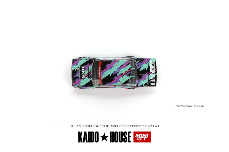 MINIGT x KaidoHouse 1:64 Datsun 510 Pro Street Pro Street HKS V1 in Black & Green