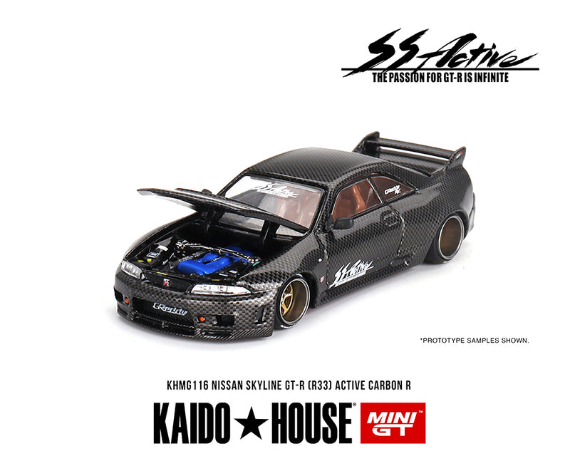 *PREORDER* MINIGT x KaidoHouse 1:64 Nissan Skyline GT-R (R33) Active Carbon R
