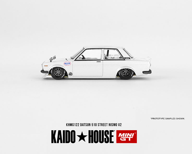*PREORDER* Kaido House x MINI GT 1/64 Nissan Datsun Street 510 Racing V2 in White
