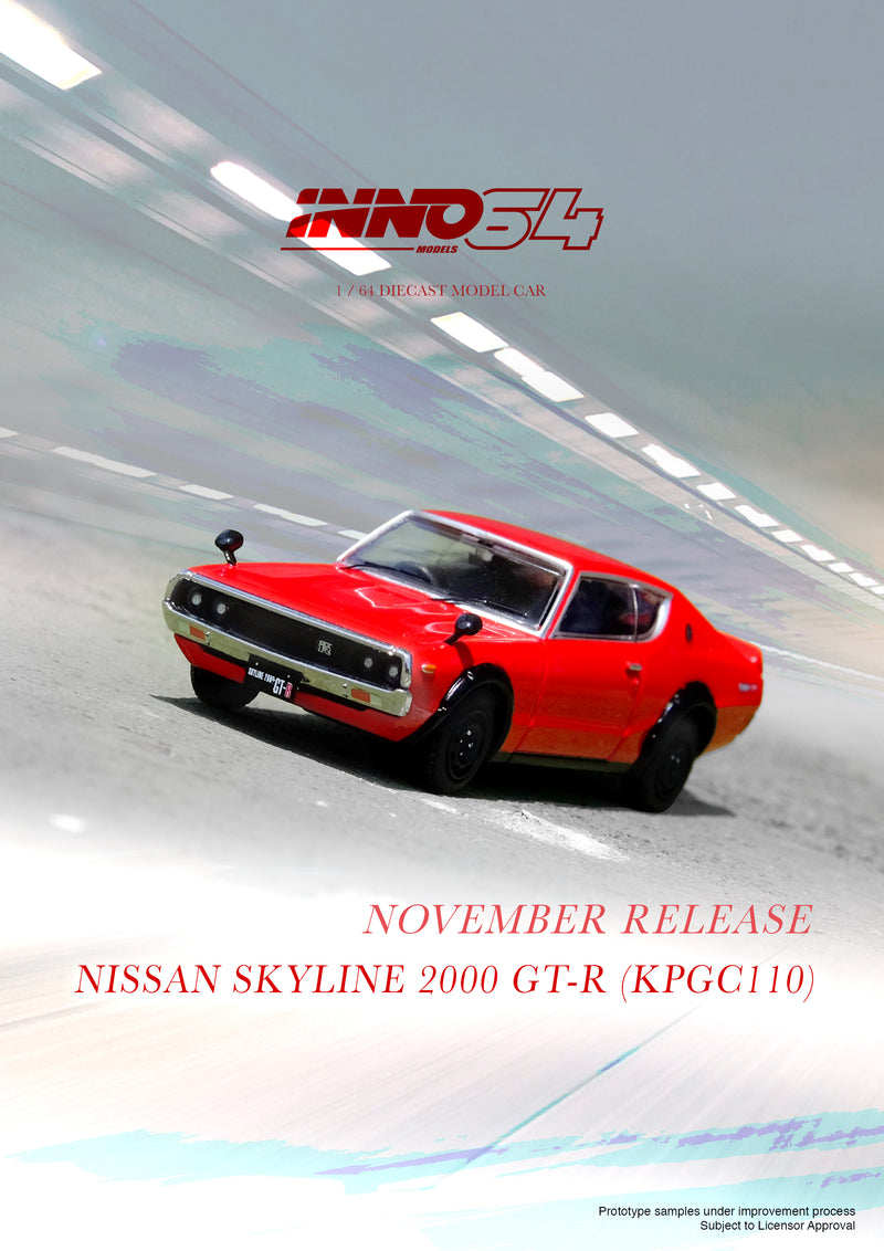 *PREORDER* INNO64 1:64 Nissan Skyline 2000GT-R (KPGC110) in Red