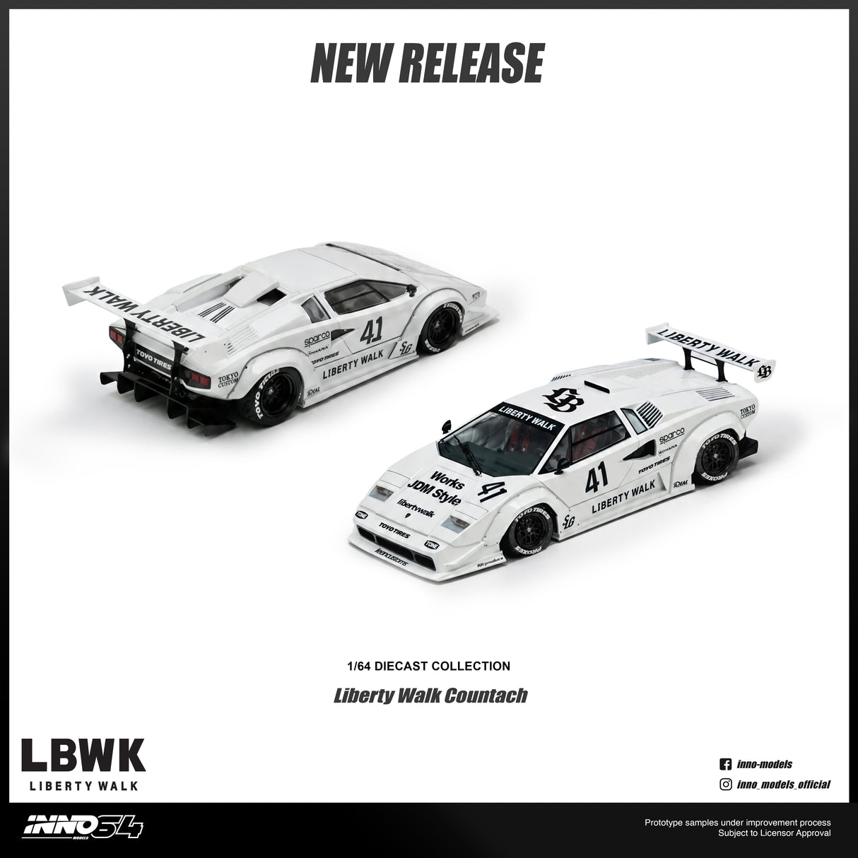 *PREORDER* INNO64 1:64 Lamborghini Countach Liberty Walk in White