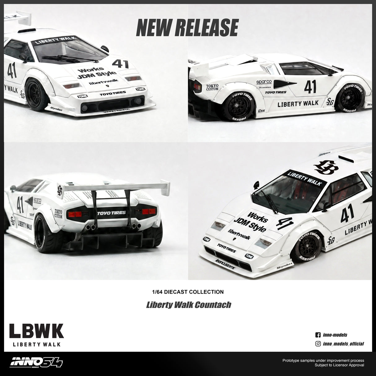 *PREORDER* INNO64 1:64 Lamborghini Countach Liberty Walk in White