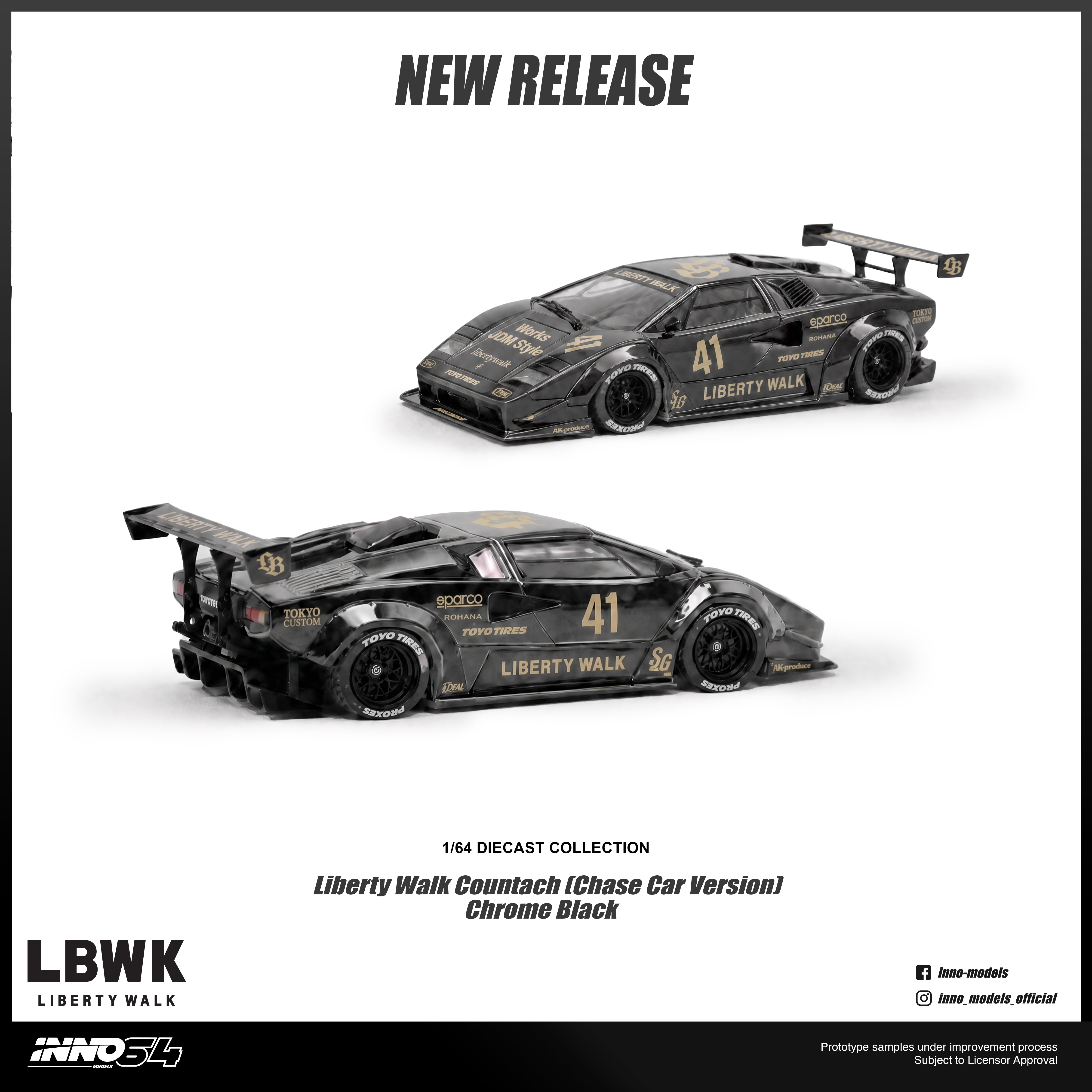 PREORDER* INNO64 1:64 Lamborghini Countach Liberty Walk in White
