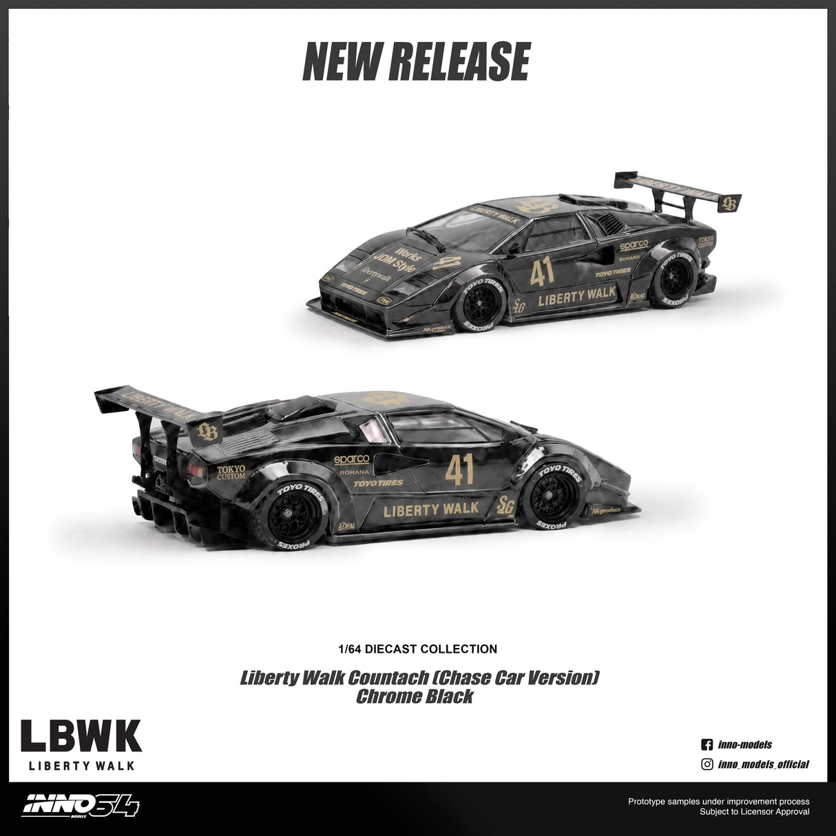 *PREORDER* INNO64 1:64 Lamborghini Countach Liberty Walk in White