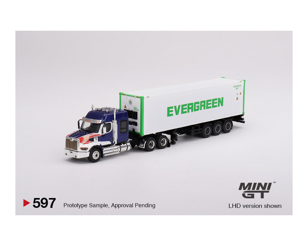 MINIGT 1:64 Western Star 49X with 40′ Reefer Container EVERGREEN
