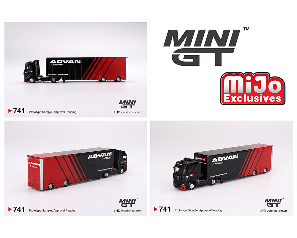 MINI GT 1:64 Mercedes-Benz Actros Racing Transporter 