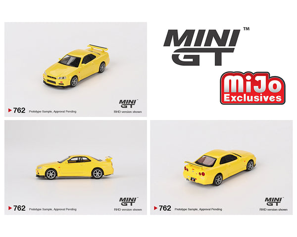 *PREORDER* MINI GT 1:64 Nissan Skyline GT-R (R34) V-Spec in Lightning Yellow