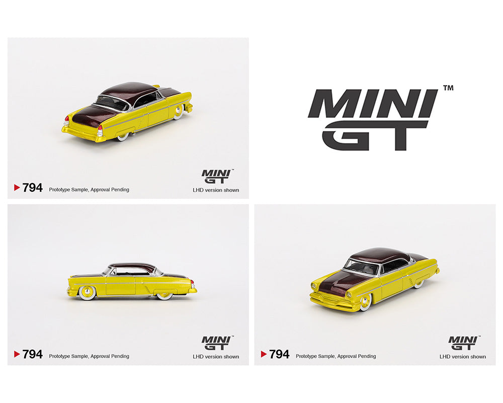 MINI GT 1:64 Lincoln Capri Custom Hot Rod 1954 in Lime Yellow