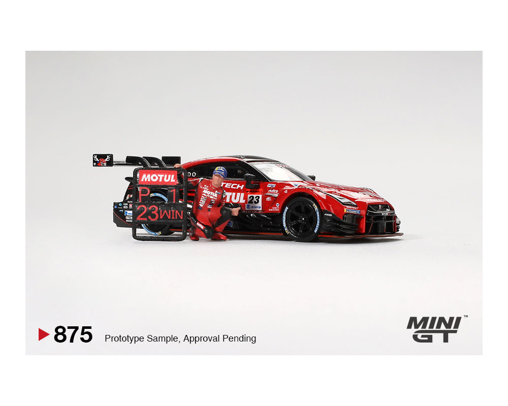MINI GT 1:64 Nissan GT-R NISMO #23 “MOTUL AUTECH GT-R 2021” SUPER GT SERIES Suzuka Winner with Matsuda Figure