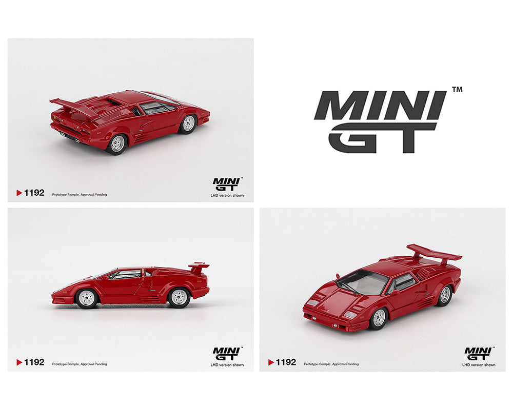 Miniy Countach *PREORDER* MINIGT 1:64 Lamborghini Countach 25th Anniversary in Red ...