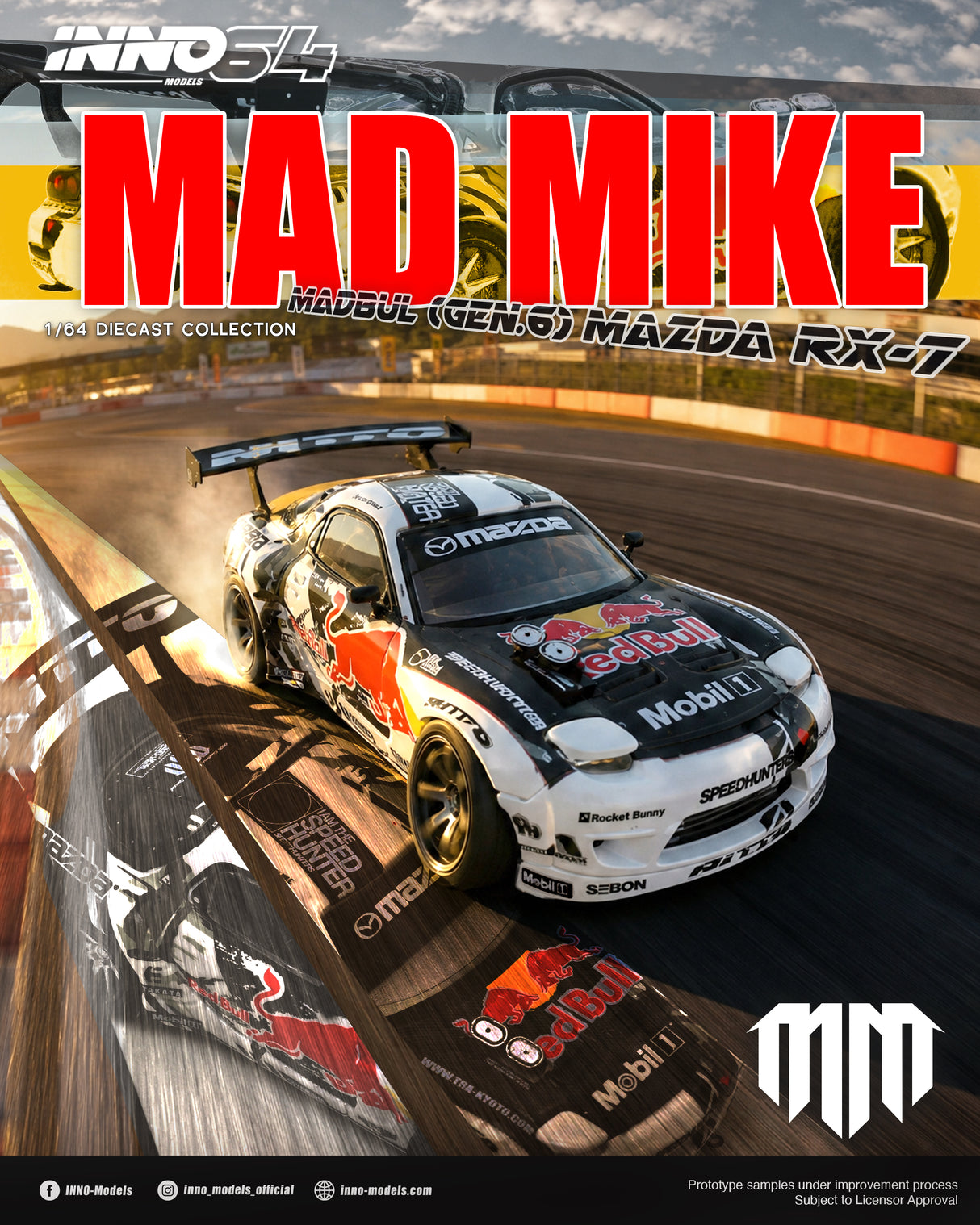 *PREORDER* INNO64 1:64 Mazda RX-7 (FD3S) MAD MIKE "MADBUL GEN6" Edition