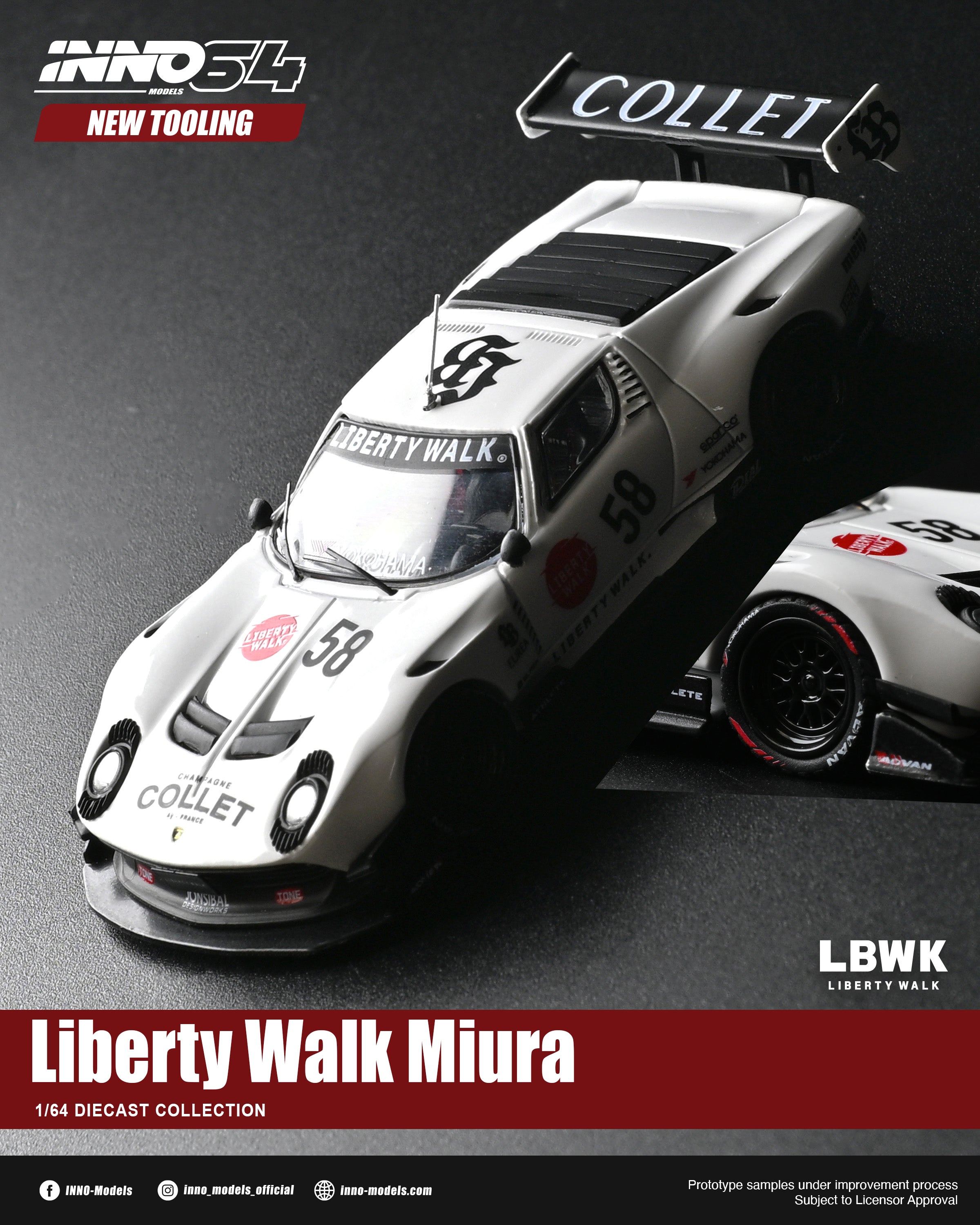 PREORDER* INNO64 1:64 Lamborghini Miura GT LB-Silhouette WORKS