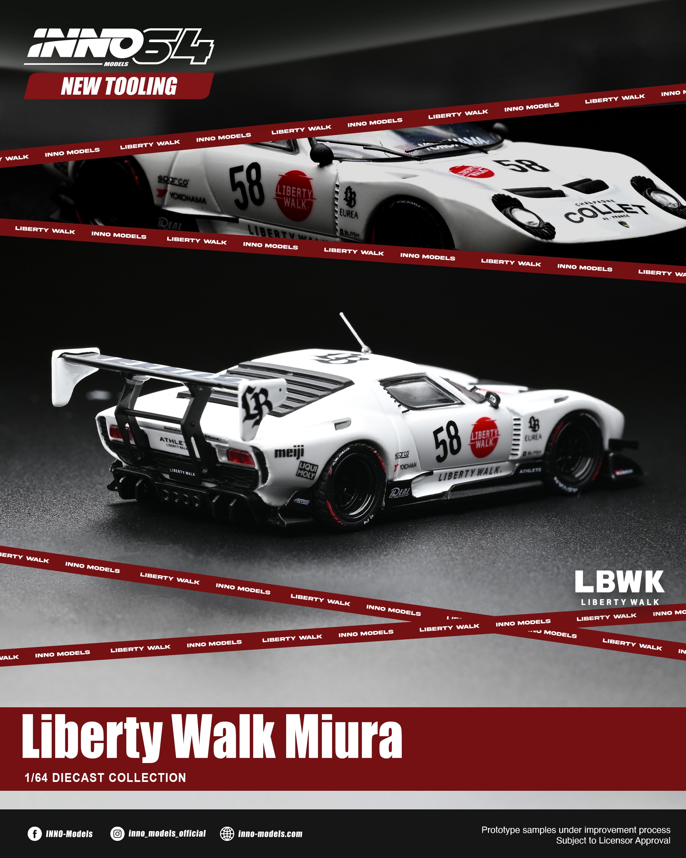 PREORDER* INNO64 1:64 Lamborghini Miura GT LB-Silhouette WORKS