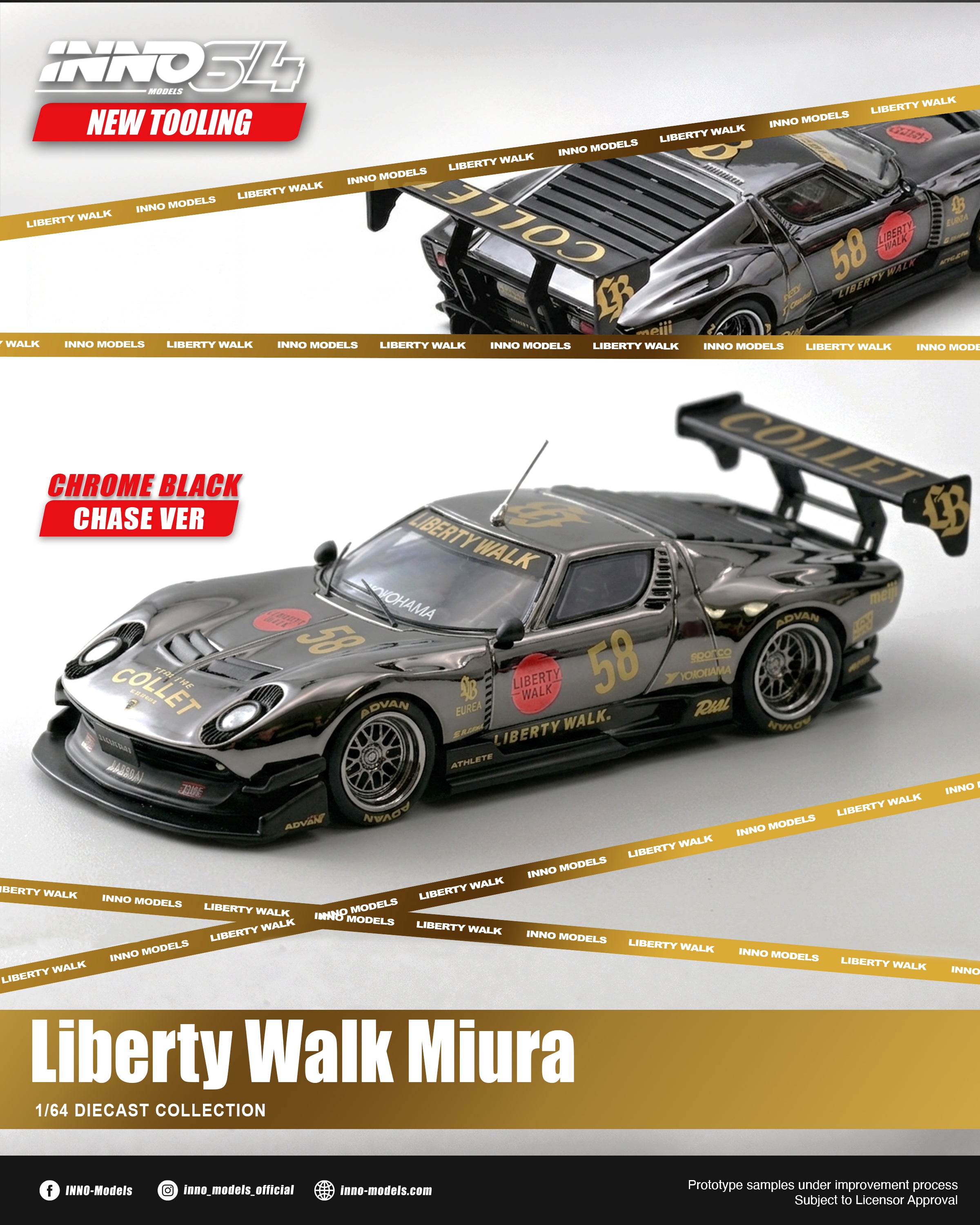 PREORDER* INNO64 1:64 Lamborghini Miura GT LB-Silhouette WORKS