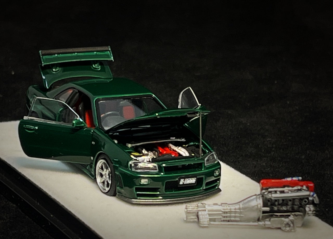 PGM 1:64 Nissan Skyline GT-R (R34) in Bayside Blue Regular
