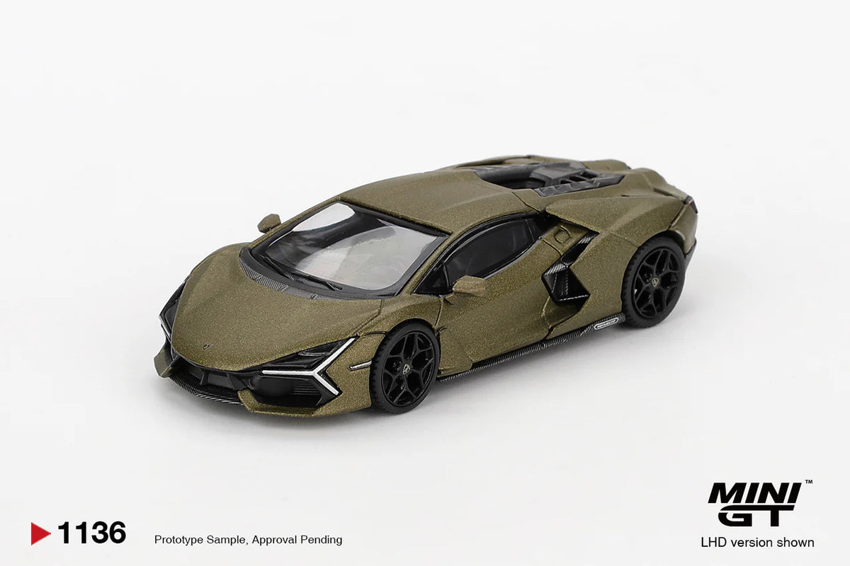 Lamborghini Revuelto グリーン ミニカー MINIGT 1:64 Lamborghini Revuelto Verde Gea in Matte Green – Model