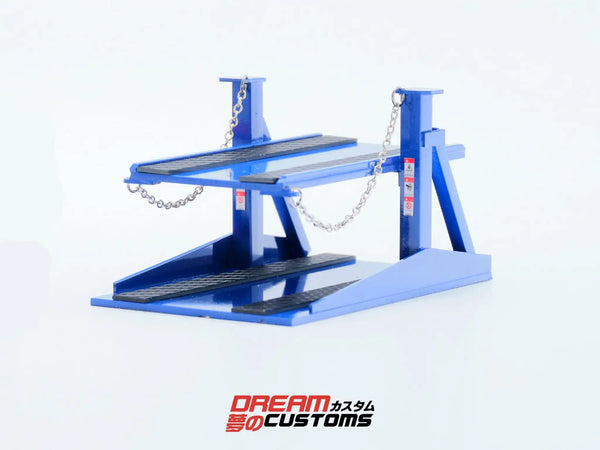 Dream Customs 1/64 Workshop Car Lift V2 Blue Parking Platform