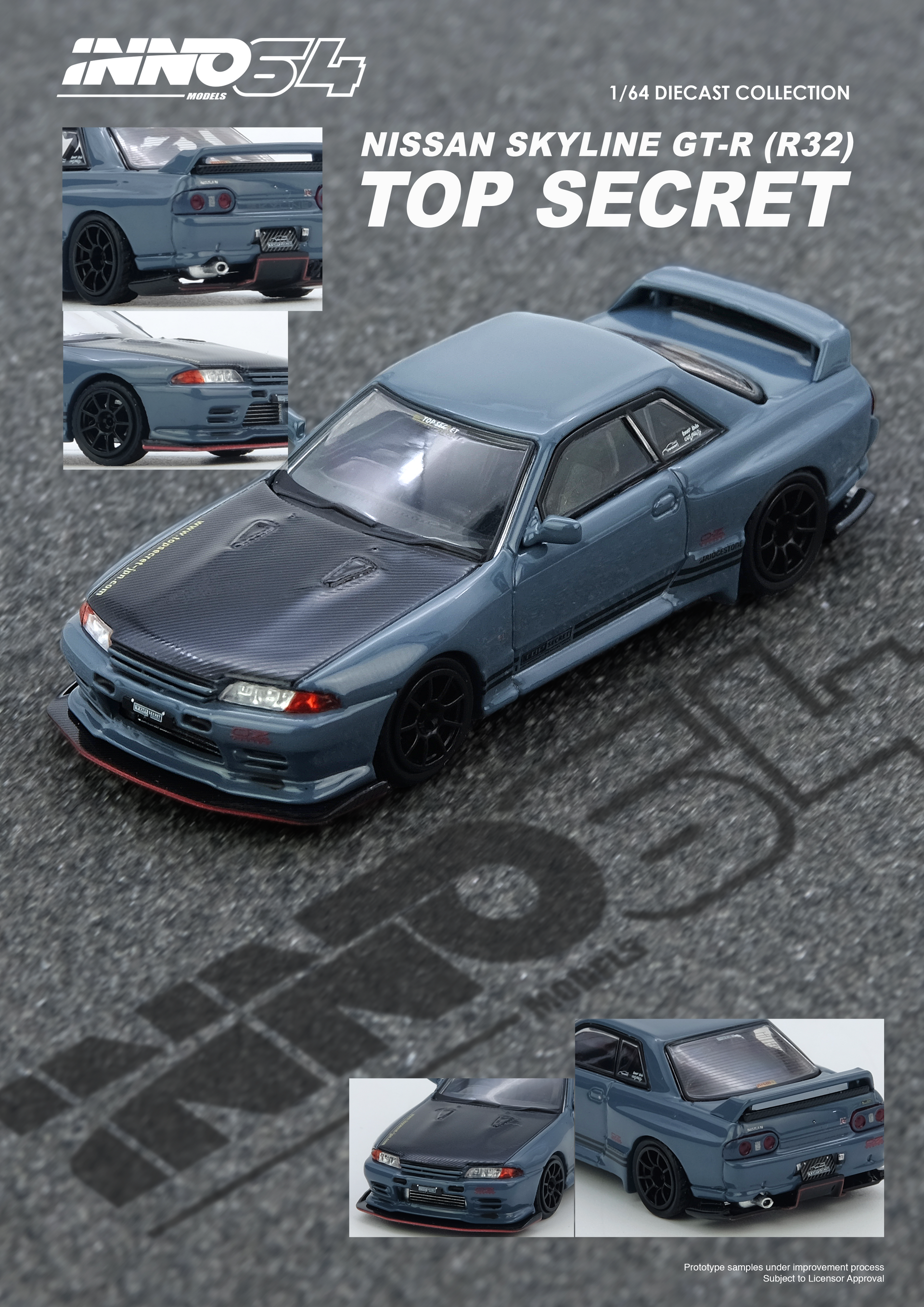 INNO64 1:64 Nissan Skyline GT-R (R32) TOP SECRET in Stealth INNO64 1:64 Nissan Skyline GT-R (R32) TOP SECRET in Stealth