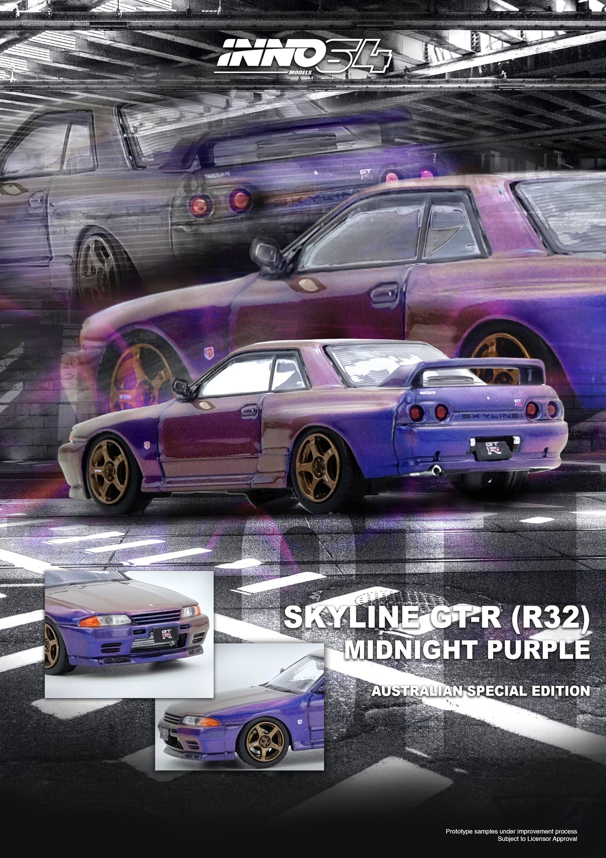 *PREORDER* INNO64 1:64 SKYLINE GT-R (R32) Midnight Purple Australia Special Edition  Limited Edition