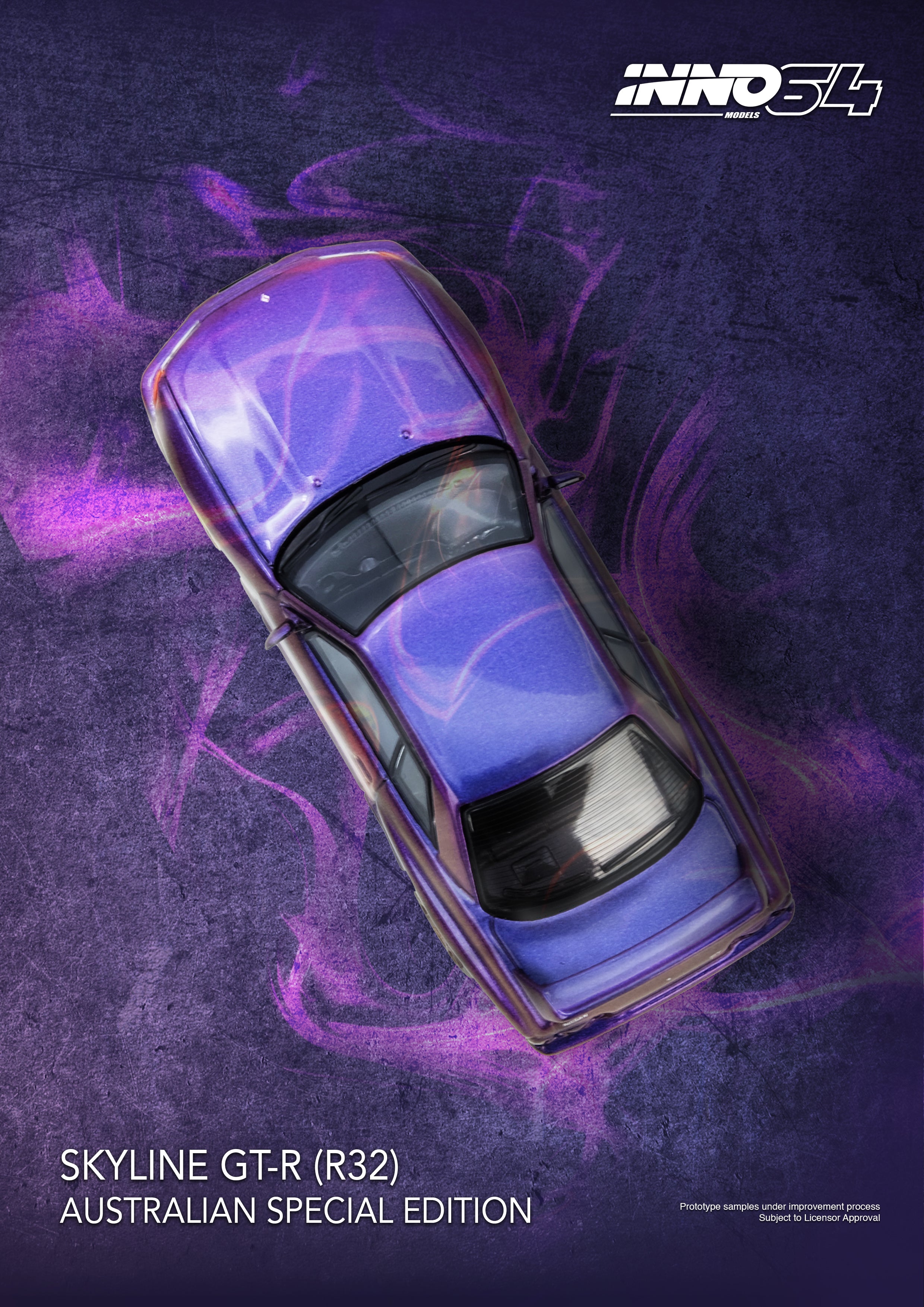 PREORDER* INNO64 1:64 SKYLINE GT-R (R32) Midnight Purple Australia