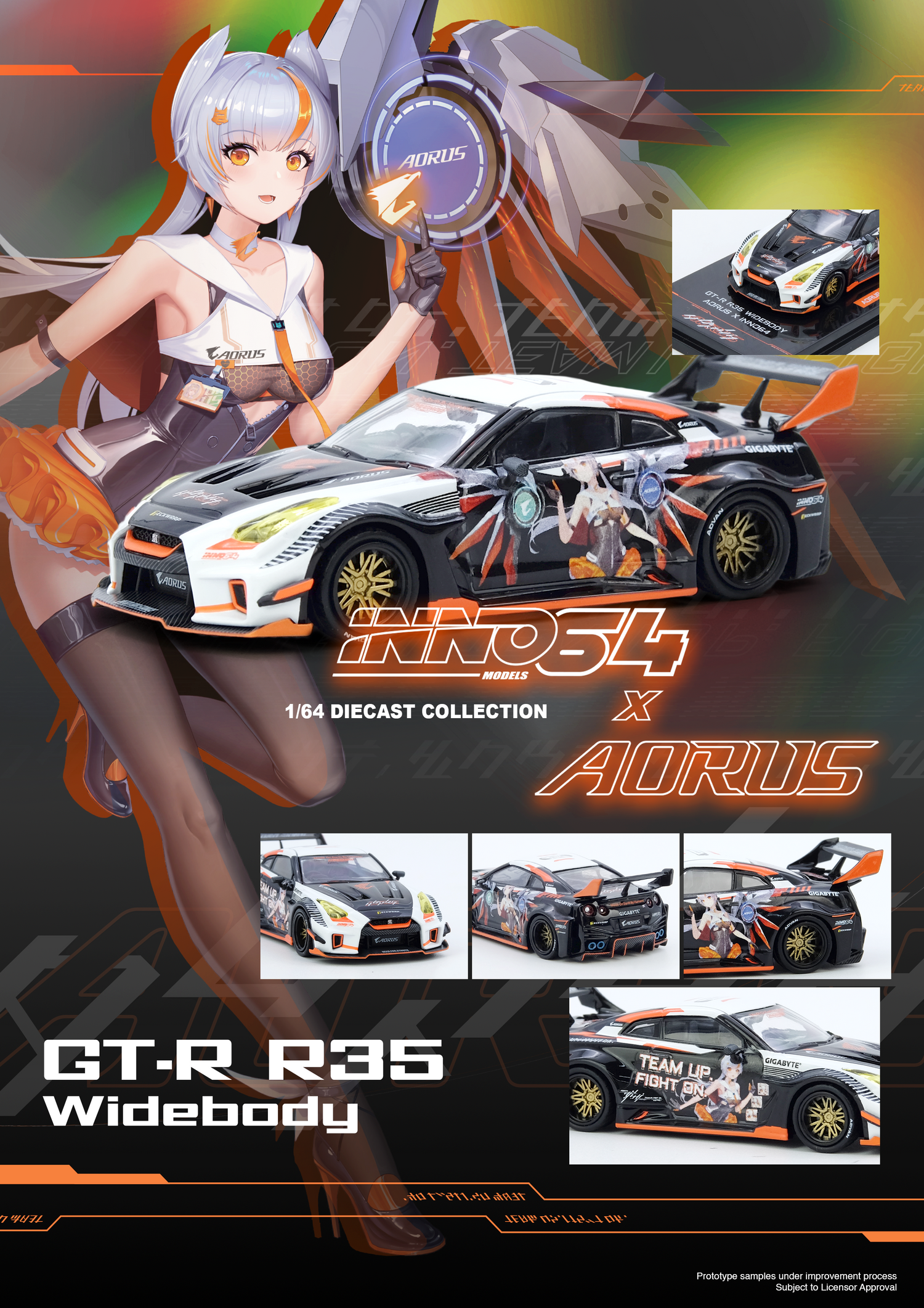 *PREORDER* INNO64 1:64 Nissan GT-R R35 WIDEBODY AORUS X INNO64 Limited ...