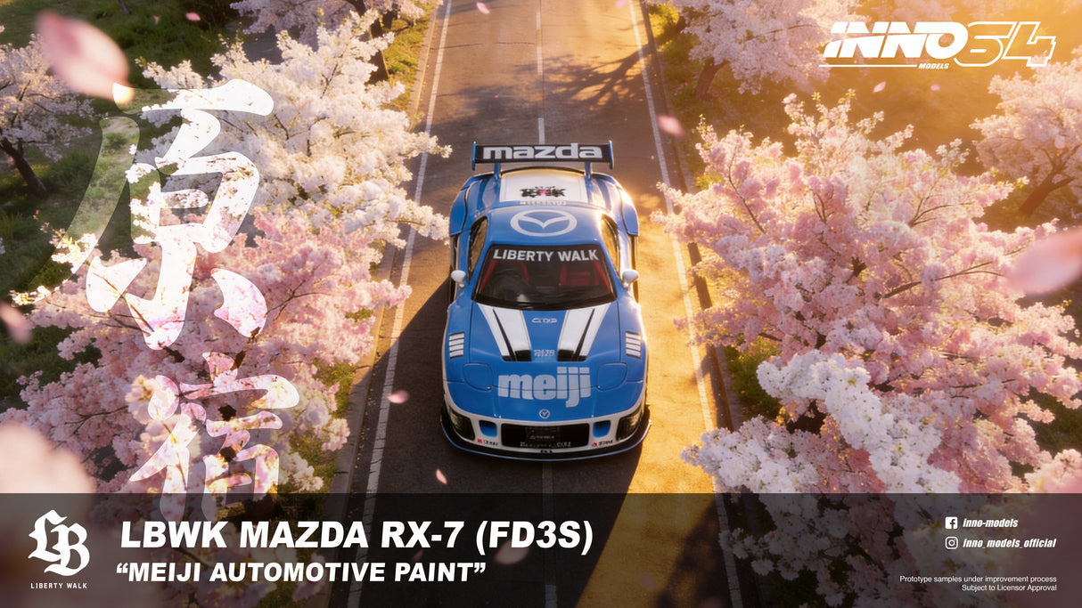 *PREORDER* INNO64 1:64 Mazda RX-7 (FD3S) LB-Super Silhouette "MEIJI" Edition