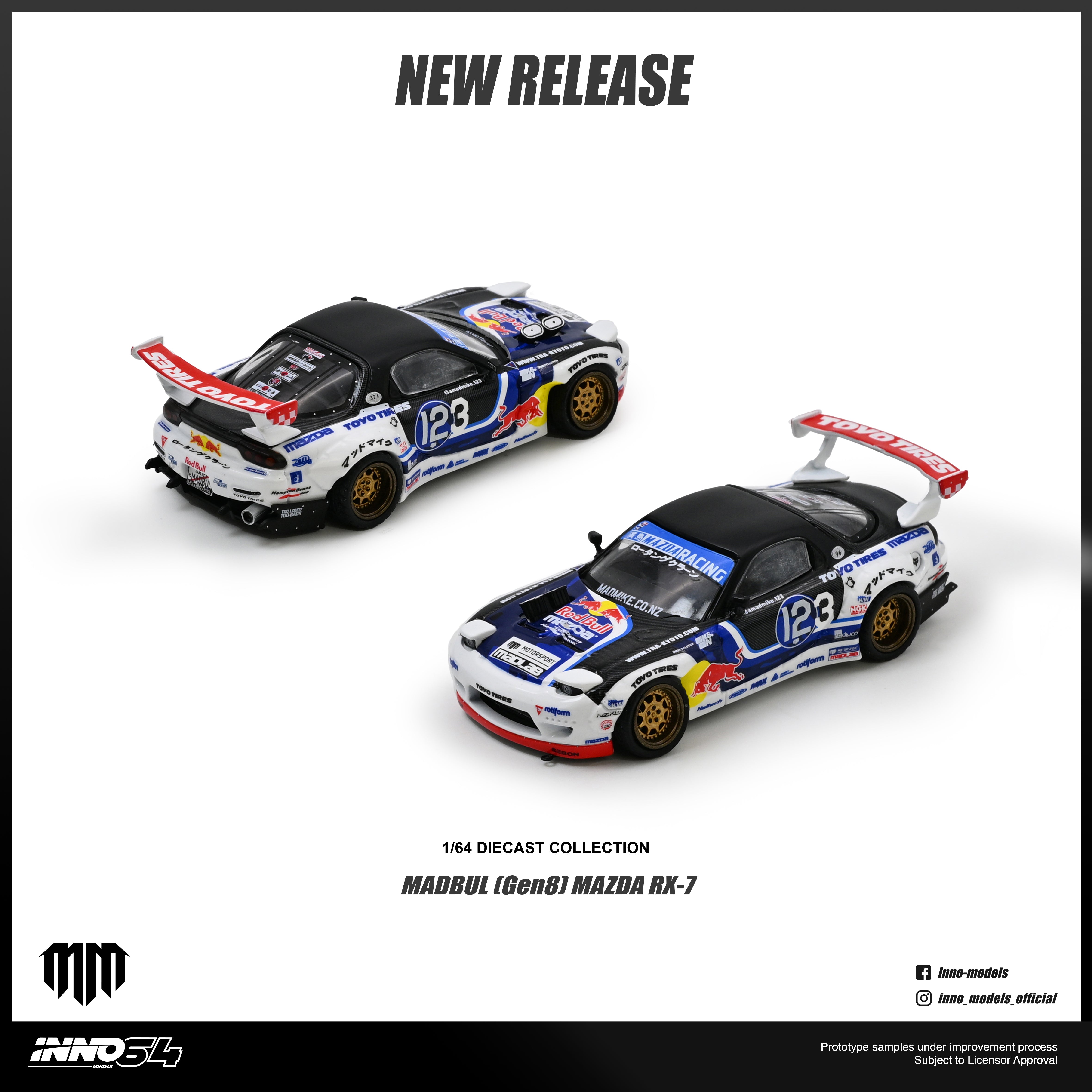 アンドレ・イグダーラ MVP EDITION ボブルヘッド PREORDER* INNO64 1:64 Mazda RX-7 (FD3S) MAD MIKE 