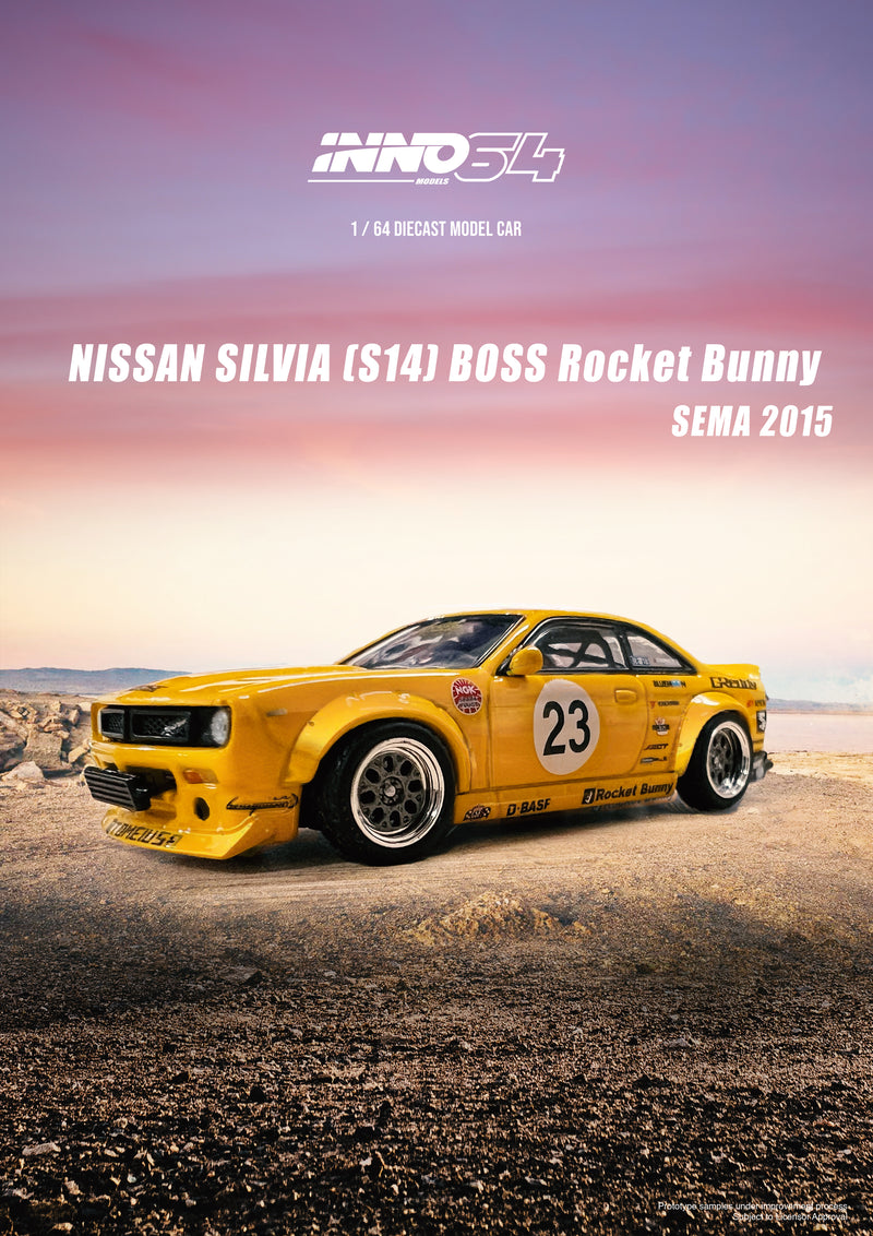 *PREORDER* INNO64 1/64 Nissan Silvia (S14) BOSS "Rocket Bunny" SEMA 2015