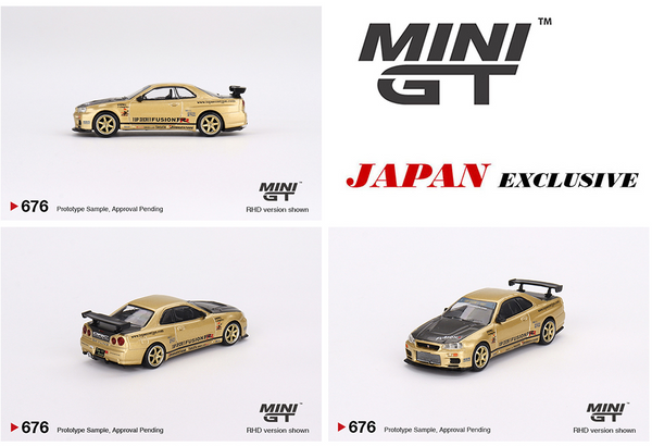 *PREORDER* MINI GT 1/64 Nissan Skyline (R34) GT-R Top Secret in Gold