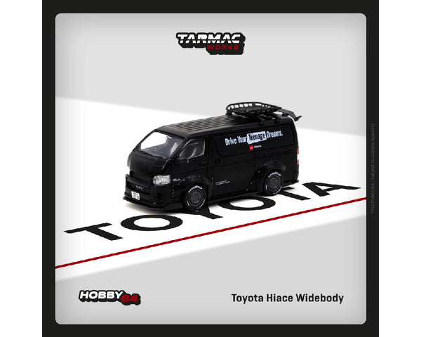 *PREORDER* Tarmac Works 1:64 Toyota Hiace Widebody with Roof Rack in Black