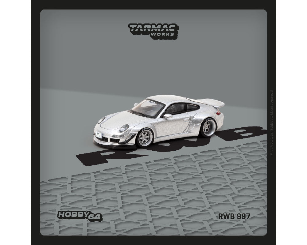 Tarmac Works 1/64 RWB 997 Abu Dhabi in Silver – Model Cars