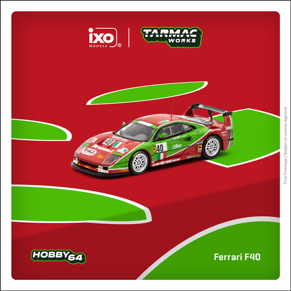 *PREORDER* Tarmac Works 1:64 Ferrari F40 LM, 24h of Le Mans 1995, A. Olofsson / L. Della Noce / T. Ota