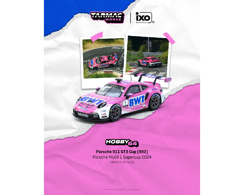 *PREORDER* Tarmac Works 1:64 Porsche 911 GT3 Cup (992) Mobil 1 Supercup