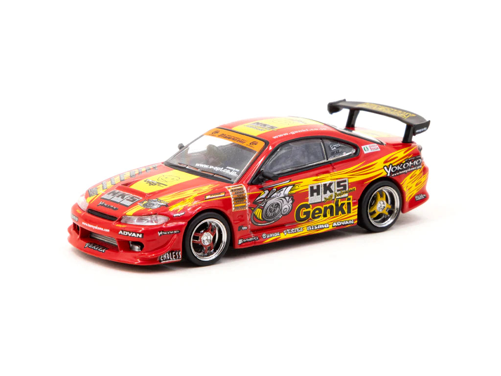 ターマックワークス 1/64 ニッサン シルビア S15 HKS レッドクローム Tarmac Works 1:64 Nissan Silvia (S15) HKS Hyper RS-2 – Model