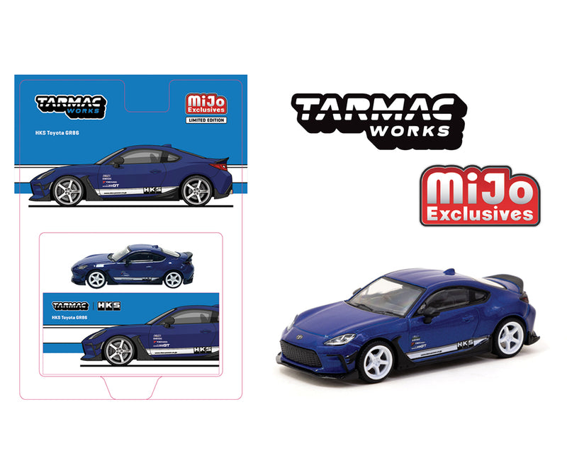 *PREORDER* Tarmac Works 1/64 Toyota GR86 HKS in Blue Metallic