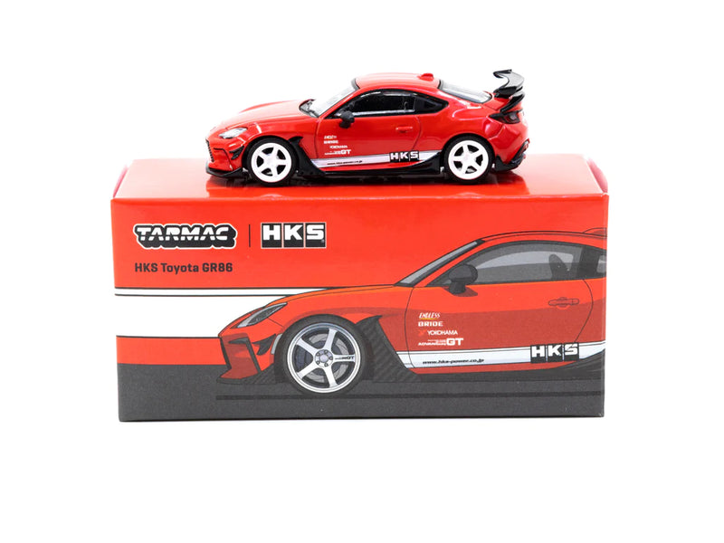 Tarmac Works 1:64 Toyota GR86 HKS Edition in Red
