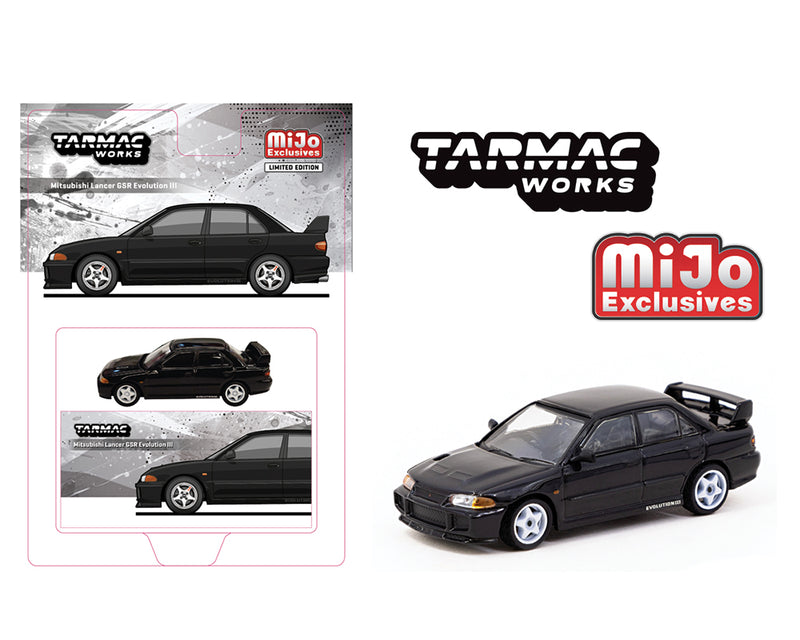 Tarmac Works 1/64 Mitsubishi Lancer GSR Evolution III in Black Tarmac Works 1/64 Mitsubishi Lancer GSR Evolution III in Black