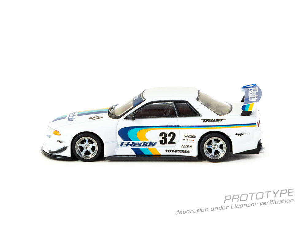 *PREORDER* Tarmac Works 1:64 Nissan Skyline GT-R (R32) Widebody Jonsibal Designworks & Greddy Special Limited Edition in White