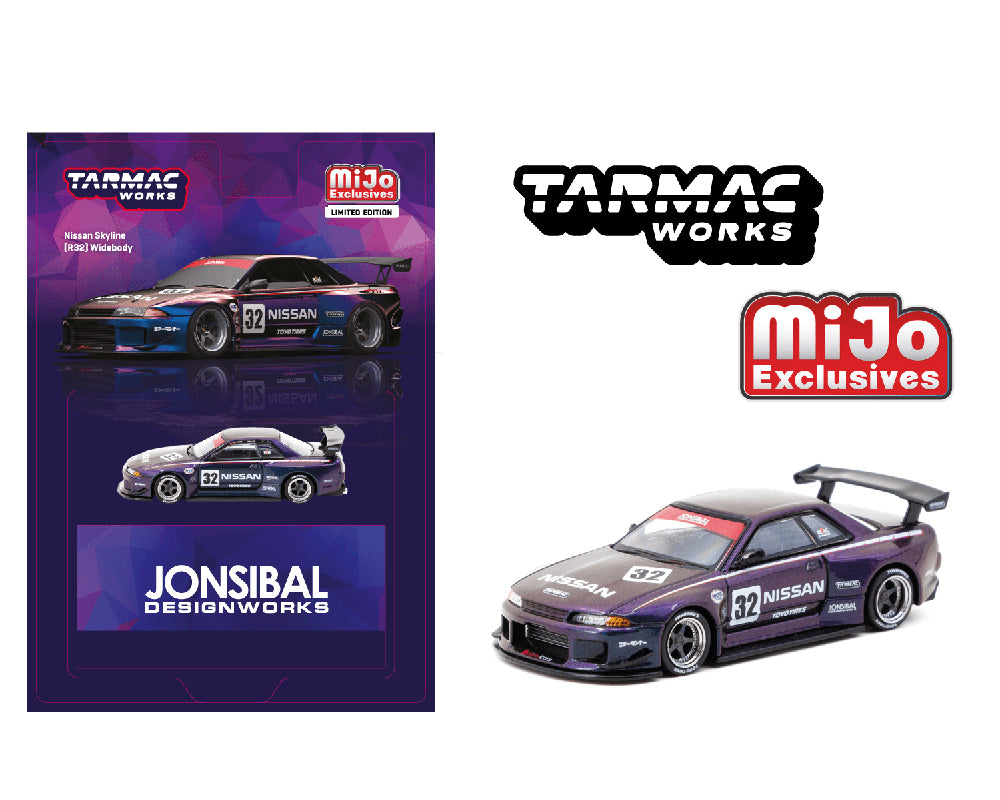 Tarmac Works 1:64 Nissan Skyline (R32) Widebody Jonsibal in Midnight Purple
