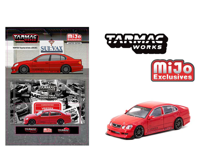 *PREORDER* Tarmac Works 1:64 VERTEX Toyota Aristo (JZS161) in Red with Trading Card!