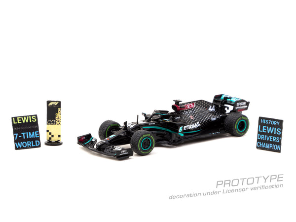 Tarmac Works 1:64 Mercedes-AMG F1 W11 EQ Performance, Turkish Grand Prix 2020 Winner, World Champion 2020, Lewis Hamilton