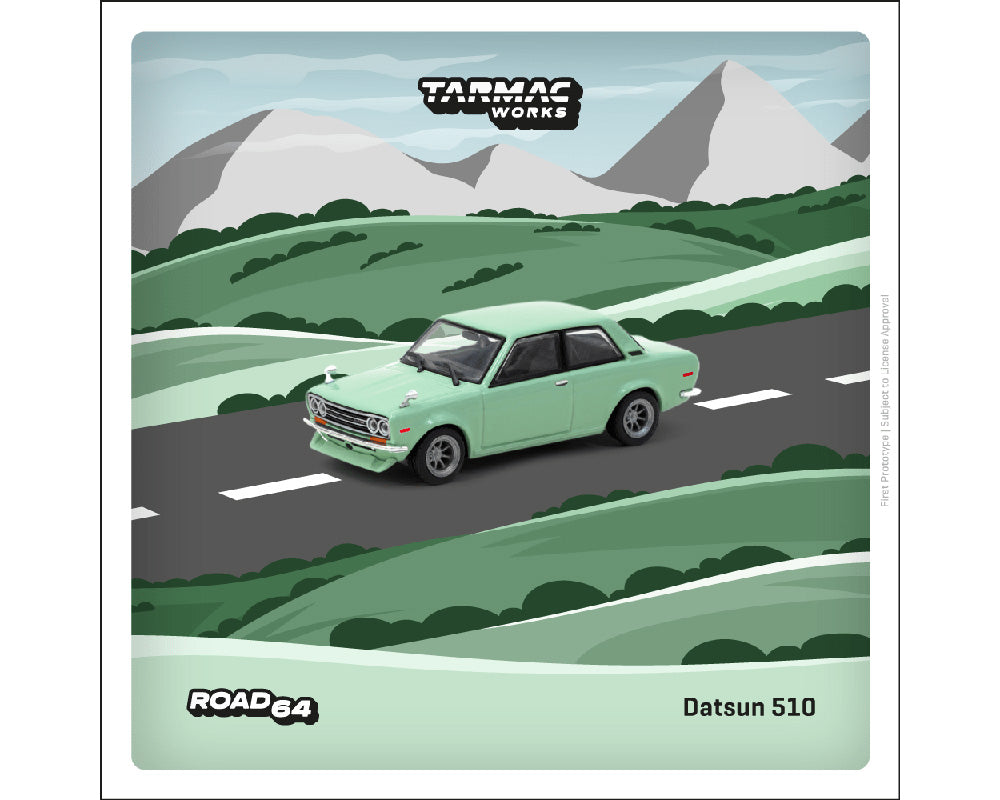 Tarmac Works 1:64 Datsun 510 in Light Green