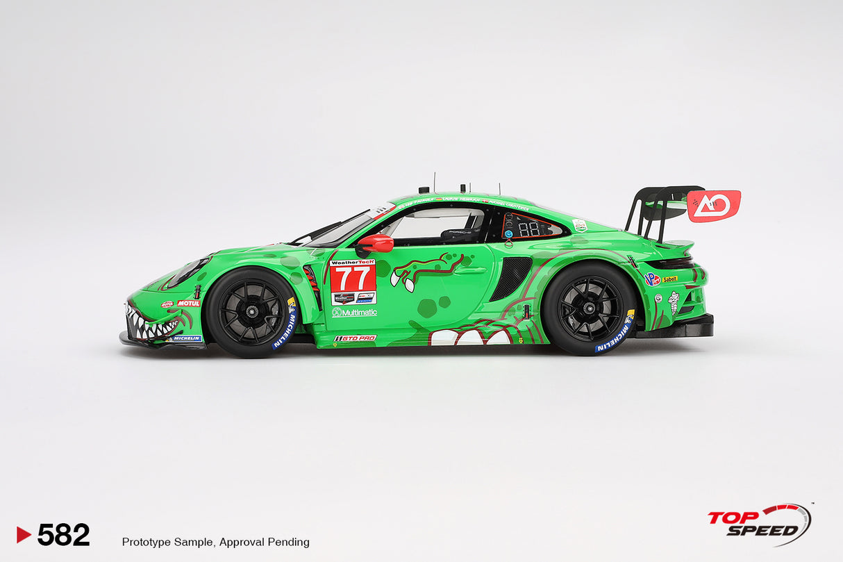 TopSpeed Models 1:18 Porsche 911 GT3 R #77 AO Racing  2024 IMSA Daytona 24 Hrs GTD Pro 2nd Place