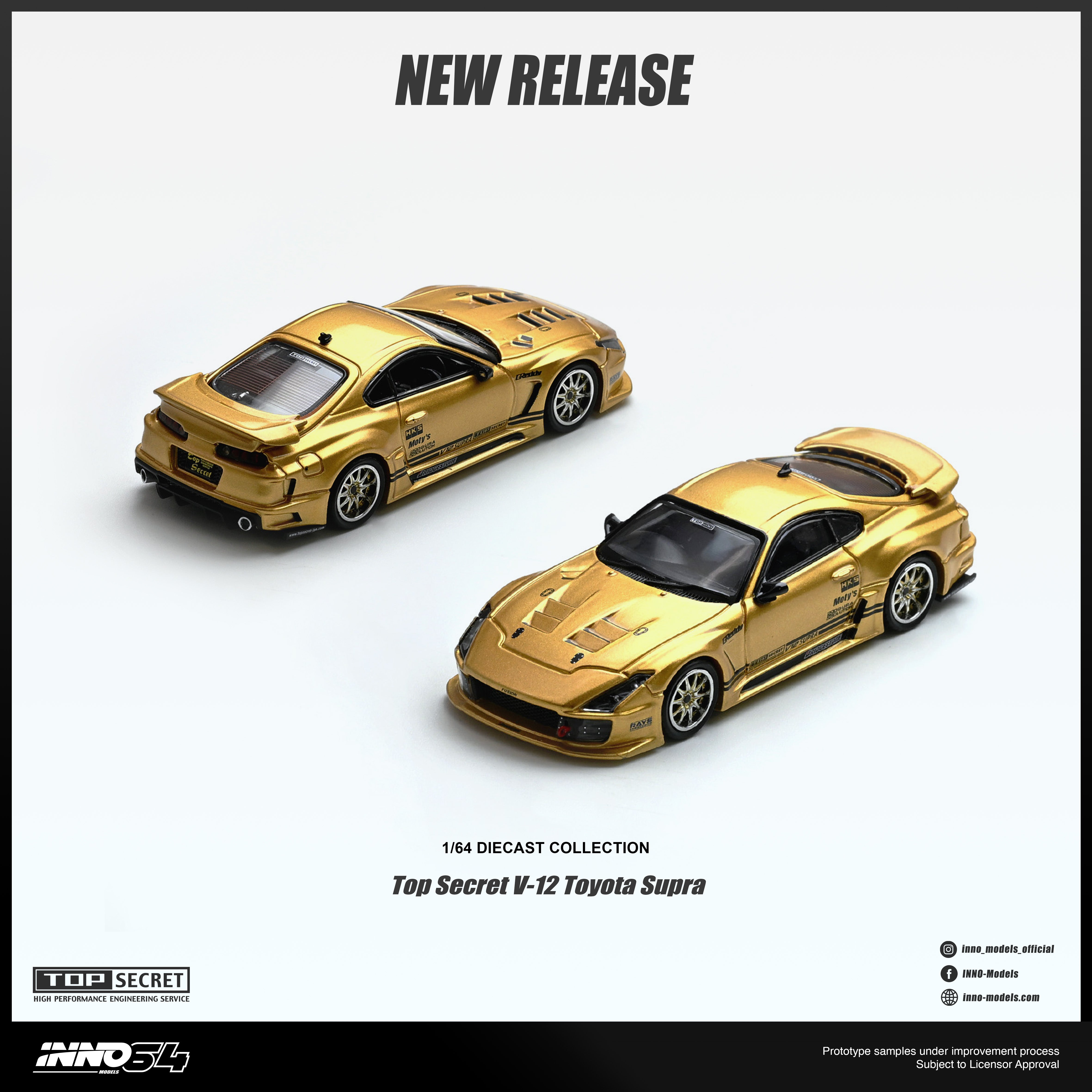 PREORDER* INNO64 1:64 Toyota Supra (JZA80) TOP SECRET V12 Edition
