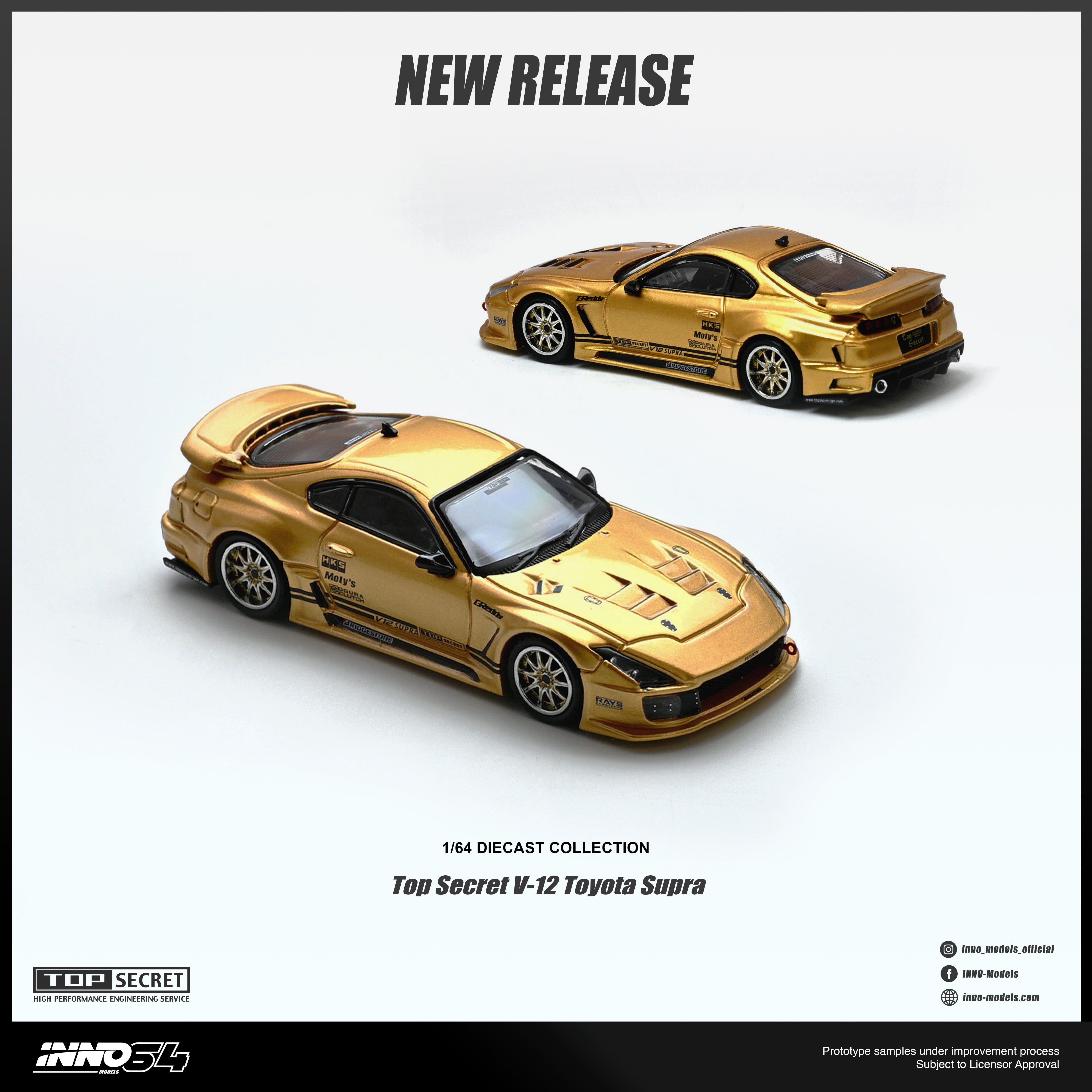 PREORDER* INNO64 1:64 Toyota Supra (JZA80) TOP SECRET V12 Edition